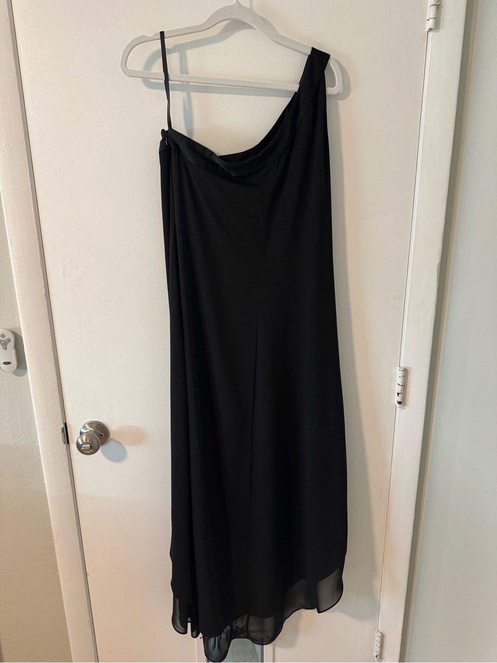 White House Black Market Black One-Shoulder Asymmetric Cocktail Dress - Picture 7 of 7